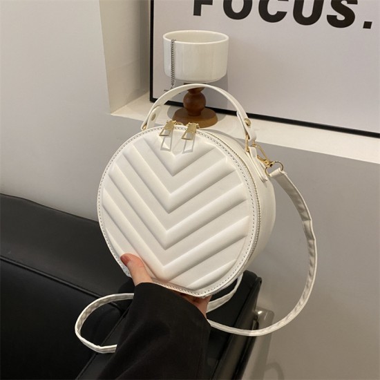 New fashion casual personality messenger bag Korean version shell diamonds simple small round bag foreign pure color retro handbag