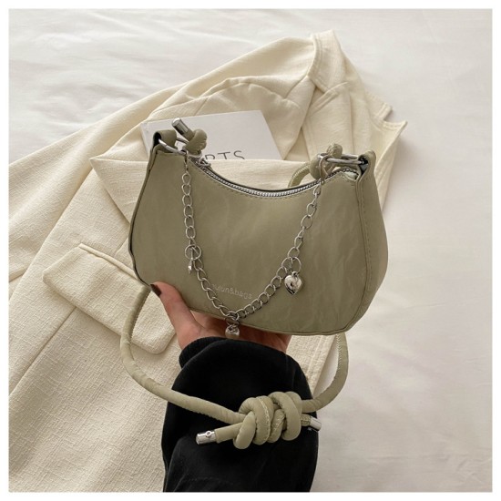 Summer fashion handbian shoulder bag female beautiful casual niche design crossbody bag new metal chain new moon bag