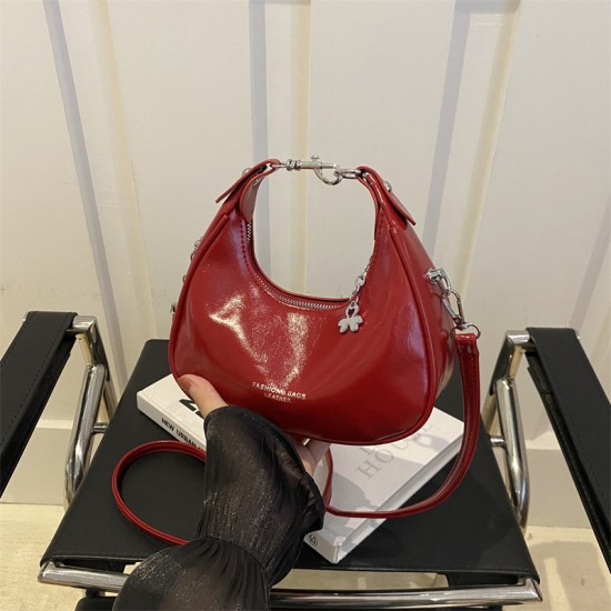 South Korean niche hand -crescent moon bag female 2024 new trendy fashion underarms bag niche shoulder mesengers bag foreign trade