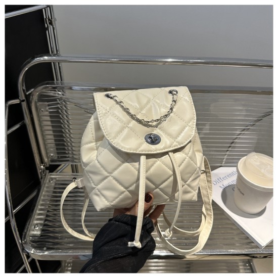 Korean version of casual rhombus chain handbags shoulder bag summer new foreign qi oblique cross -shoulder rhombus chain backpack