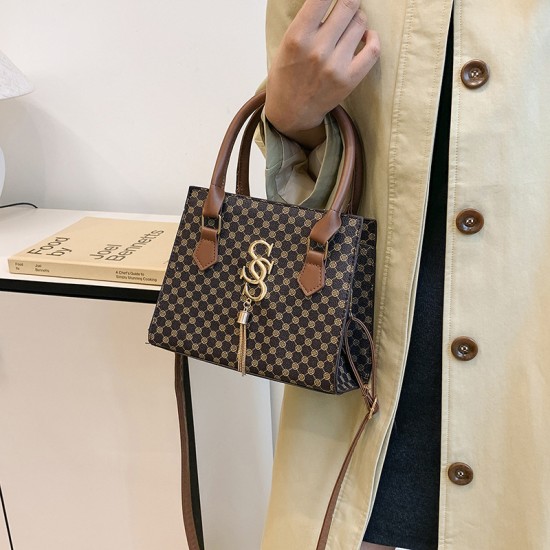 BAGS retro printed bag female 2024 new high -level sensor bag temperament women's bag Korean commute women's bag