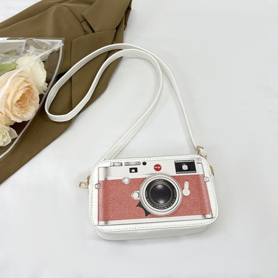 Korean retro, simple double -layer shoulder bag casual personality creative and strange camera crossbody bag trendy contrasting female bag