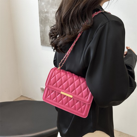 Niche design diamond chain bag female 2024 autumn new high -end sensing bag female shoulder messenger small square bag