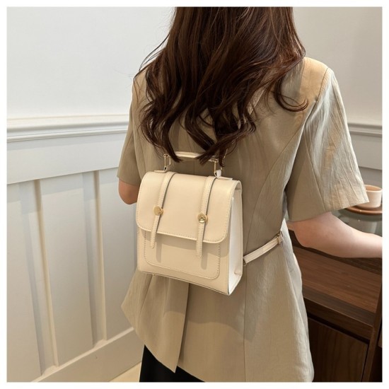 2024 spring and summer Student shoulder bag multi -function messenger bag new niche American retro buckle lady backpack