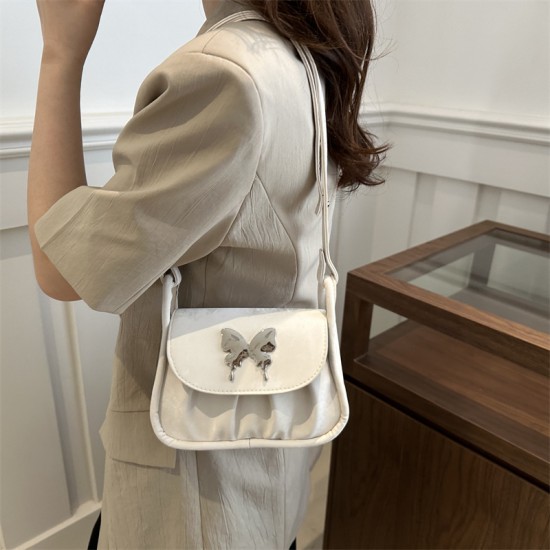 Freshly folds in summer, casual new fashion texture, messenger bag, fresh solid color bow, armpit bag