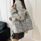 Cross -border cargo leopard cloth bag 2024 new net red lazy wind shoulder gliers large capacity cloth bag shopping bag