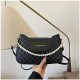 Summer beautiful trend Simple shoulder bag fashion niche design messenger bag wild bump color pearl chain women's bag