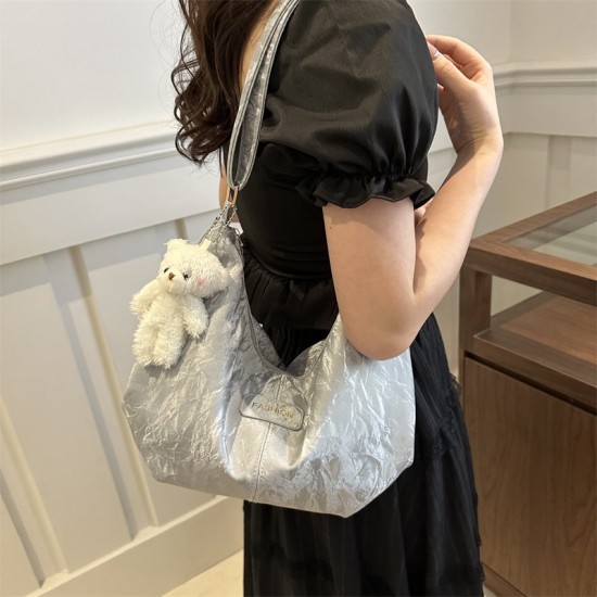 Summer large capacity oblique cross -bag female retro dumplings new simple shoulder women's bag soft leather women's backpack