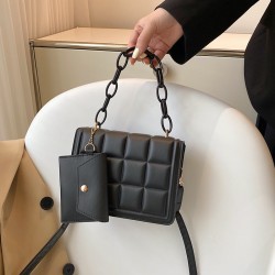 Fashionable Fangge Embroidery Line Shoulder Bag Female 2024 New Retro Text Fang Fang Bao Western Platform Simple Skin Bag