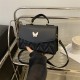 Pure -colored diamond handbag 2024 new retro fashion crossbody bag simplicity, casual foreign gas shoulder small bag