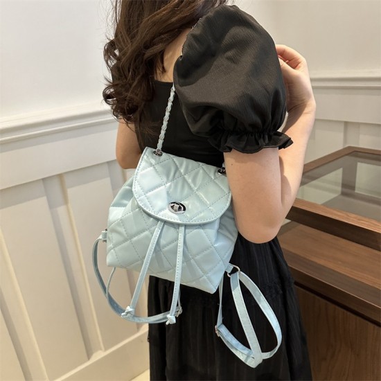 Korean version of casual rhombus chain handbags shoulder bag summer new foreign qi oblique cross -shoulder rhombus chain backpack