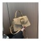 2024 new solid color truck buckle handbag French simple retro shoulder mesengers bag female one piece