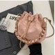 2024 new fashion personalized shoulder bag aesthetic large capacity casual barrel bag incense wind wind chain oblique crossbag