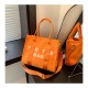 New fashionable shoulder oblique leisure, fresh, simple nylon handbag, handbaged hand -carried large -capacity tote bag