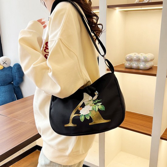 2024 Spring New Alphabet Flower Large -capacity Package Ms. Fashion Portable Messing Bags adjustable shoulder bag