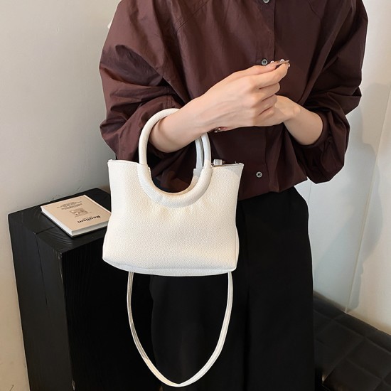 Bag women's retro circular handbag 2024 new Korean version of temperament versatile women's bag fashion soft noodle messenger bag