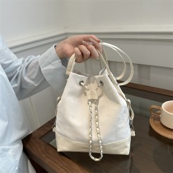 Summer large -capacity chain texture tubing bag female 2024 new fashionable shoulder bag solid color simple shoulder bag