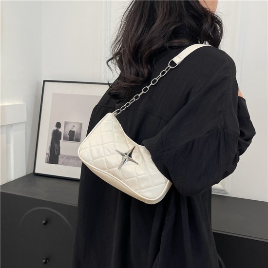 Simple Lingge New Shoulder Bags Fashionable Girls Bag Chain Chain Western Small Shopping Shoulder Body Bag