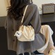 2024 new fashion personalized shoulder bag aesthetic large capacity casual barrel bag incense wind wind chain oblique crossbag