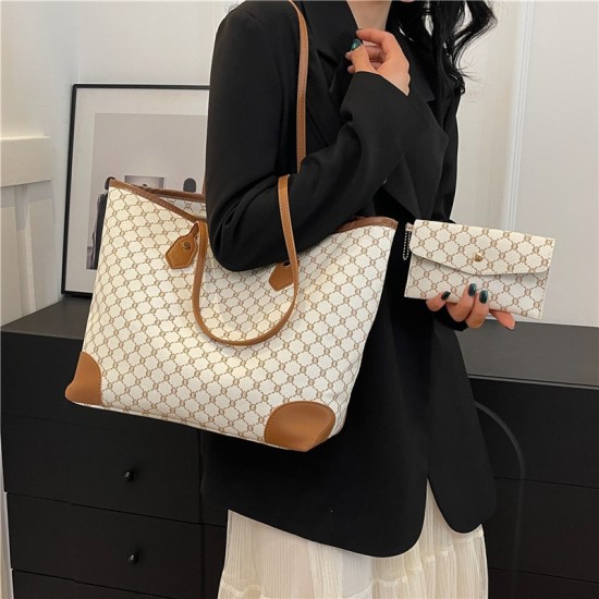 Retro Shoulder Tot Women 2024 new fashion handbag Simple large -capacity sub -mother bag niche women's bag