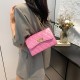 New texture simple 2024 summer pure color embroidery line diamond chain fashion lock crossbody shoulder shoulder small square women's bag