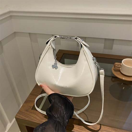 South Korean niche hand -crescent moon bag female 2024 new trendy fashion underarms bag niche shoulder mesengers bag foreign trade