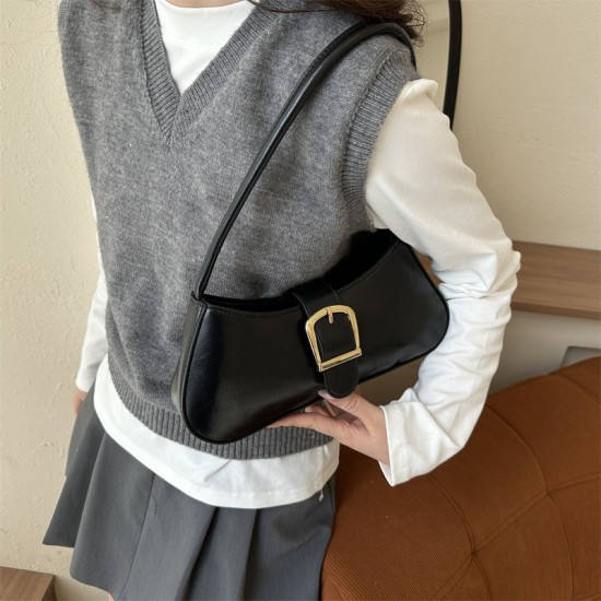 Advanced retro armpit bag female 2024 new trendy fashion, simple shoulder bag daily versatile commuting square bag