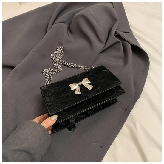 Fashion trend small square bag ins High -value butterfly knot bag