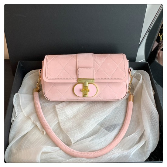 Lingge embroidery line Western gas chain bag female 2024 new trendy fashionable shoulder bag personalized lock shoulder bag