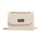 Summer new straw casual messenger bag trend chain lock simple shoulder bag personality beach texture women's bag