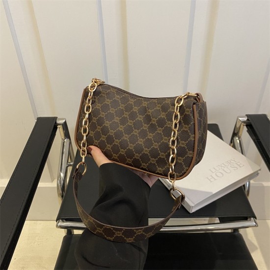 2024 Spring New Western Glip Chain Shoulder Bag Simple Casual Casual Practice Cross -bag Diamond Lord Women's Bag