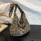 Japanese minimalist canvas bag female 2024 new fashion leopard shoulder shoulder messenger bag