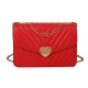 This year's popular women's bag 2024 new texture Lingge embroidery line chain retro love shoulder messenger small bag