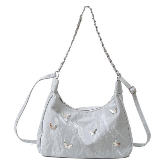 Advanced sensory bags butterfly chain women's new tide fashion messenger bag popular shoulder bag large -capacity commute bag