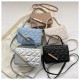 Lingge embroidered line fashion bag female 2024 new shoulder messenger bag texture, foreign bag, small square bag cross -border cross -border