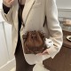 Pumping rope bucket bag 2024 new retro fashion foreign qi qi qi buns frosted texture ladies shoulder shoulder