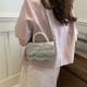 2024 new temperament fashion pearl handblack -bodied foreign pure color design fresh butterfly texture messenger bag