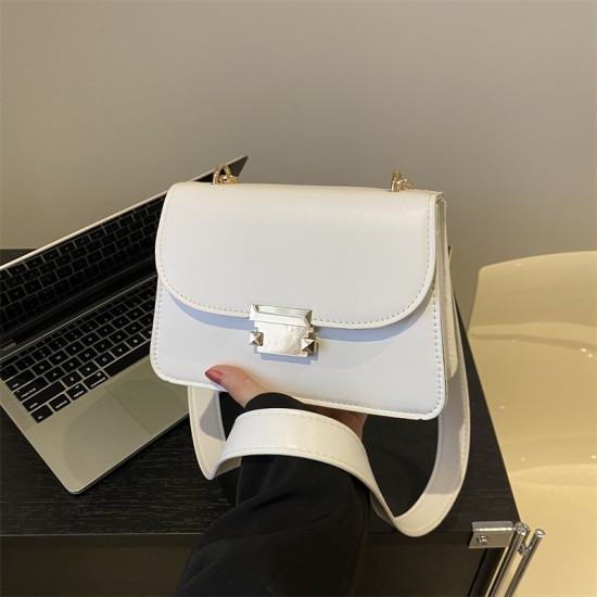 New trendy fashion versatile shoulder bag Simple retro lock crossbody bag Fashion Advanced quality niche square bag