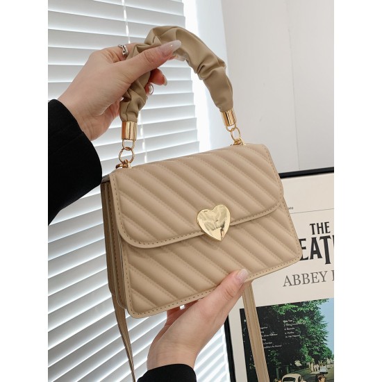 Korean version of love casual texture women's bag 2024 new commute simple shoulder mesengers bag personality hand -carrying small square bag