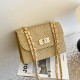 Summer new straw casual messenger bag trend chain lock simple shoulder bag personality beach texture women's bag