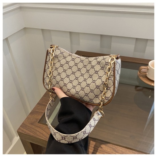 2024 Spring New Western Glip Chain Shoulder Bag Simple Casual Casual Practice Cross -bag Diamond Lord Women's Bag