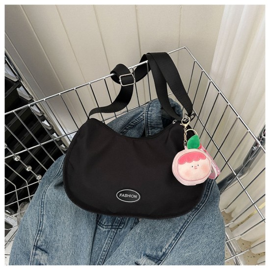 Customer bag female 2023 new tide cute large -capacity saddle bag fashion sweet pink canvas dumpling bag