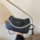 Summer beautiful trend Simple shoulder bag fashion niche design messenger bag wild bump color pearl chain women's bag