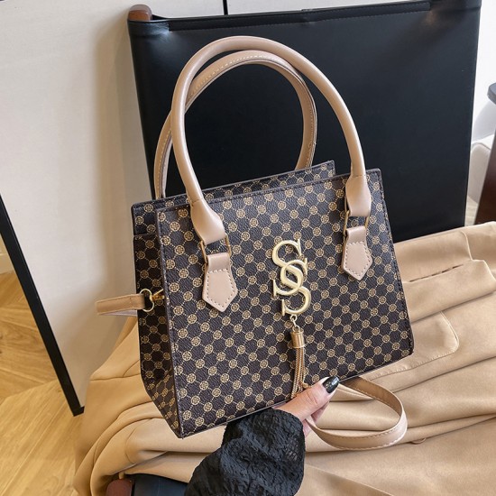 BAGS retro printed bag female 2024 new high -level sensor bag temperament women's bag Korean commute women's bag