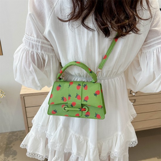 Fashion cute strawberry print small fresh messenger bag 2024 new shoulder bag trendy handbag cross -border