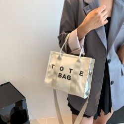 New fashionable shoulder oblique leisure, fresh, simple nylon handbag, handbaged hand -carried large -capacity tote bag