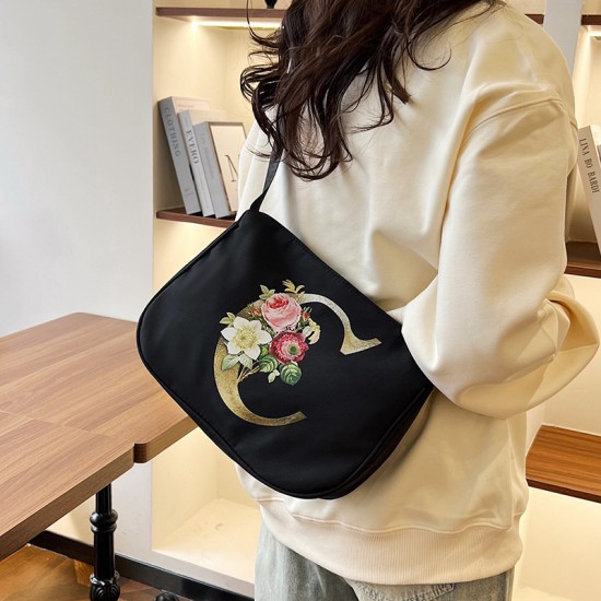 2024 Spring New Alphabet Flower Large -capacity Package Ms. Fashion Portable Messing Bags adjustable shoulder bag