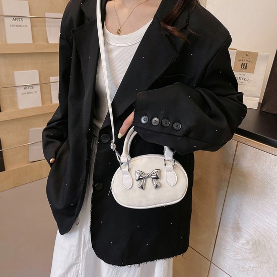 2024 new high -end sense spring and summer wild -shoulder messenger bag, butterfly knot handbag texture exquisite square bag