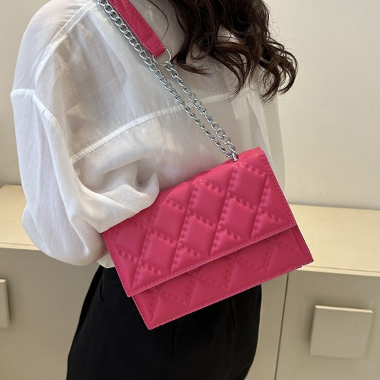 New cross -border small fresh sweet diamond solid color chain bag shoulder small square bag wild fashion underarms bag women