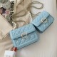 Pearl chain bag female 2024 new fashion Korean version of Lingge embroidery line shoulder mesengers bag small incense wind small bag